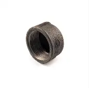round cap 3000lb black steel screwed pipe fitting NPT